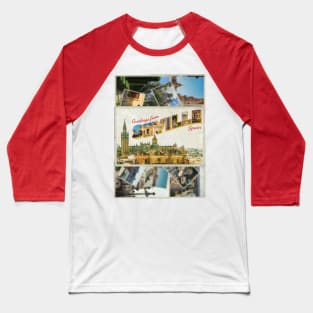 Greetings from Seville in Spain Vintage style retro souvenir Baseball T-Shirt